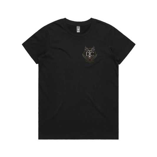 Tempus Fugit Women’s Gothic Back Print Tee